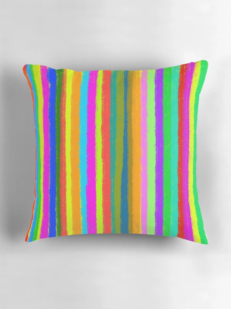 Thumbnail 3 of 4, Pillow, Colorful Pastel Lines Pattern designed and sold by DesignCodeStore.