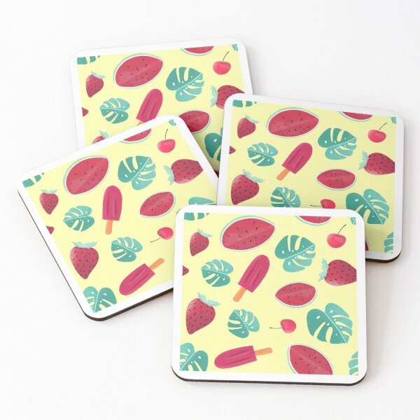 Item preview, Pattern of Strawberrys, Watermelons, Cherrys and Leaves Fruits designed and sold by SimplePickUps.