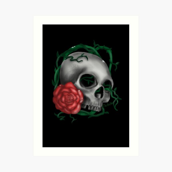 Floral skull Art Print