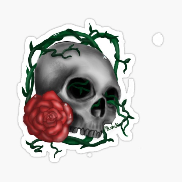 Floral skull Sticker