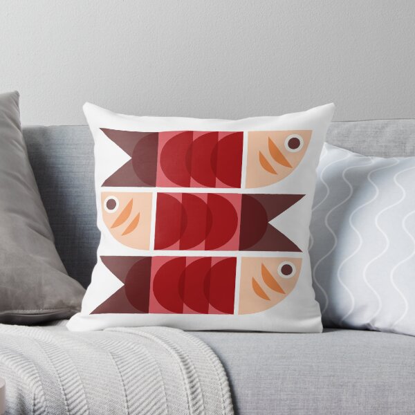 Red Fish Throw Pillow