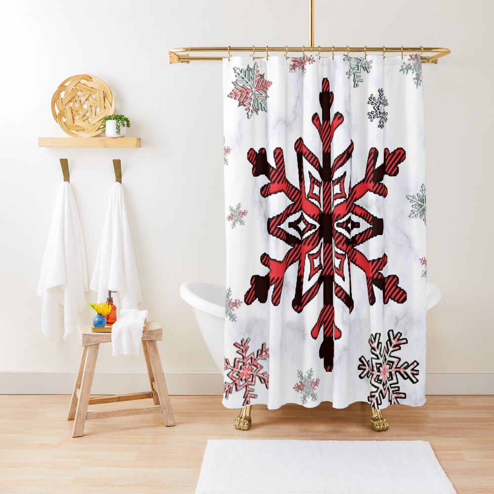 "Cabin Vibes Winter Snowflake Pattern Buffalo Red, Green and White