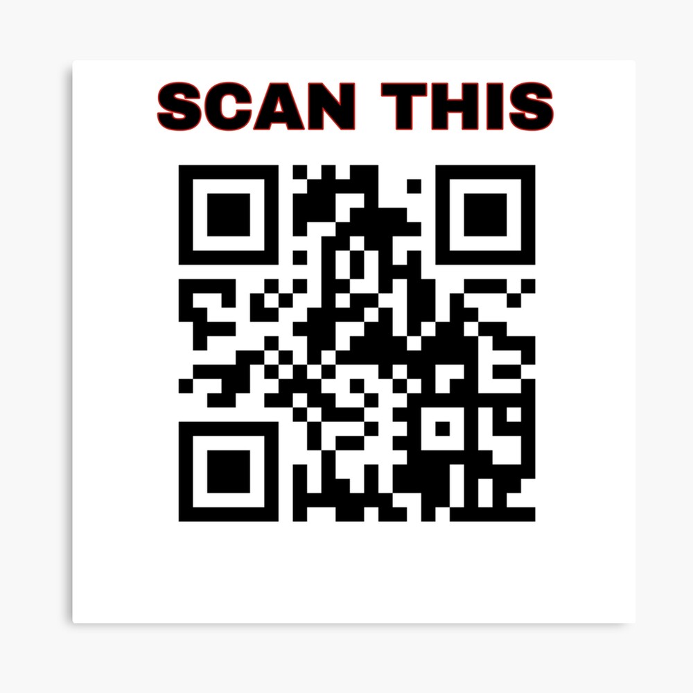 Rick Roll Your Friends! QR code that links to Rick Astley’s “Never Gonna  Give You Up”  music video Sticker for Sale by ApexFibers