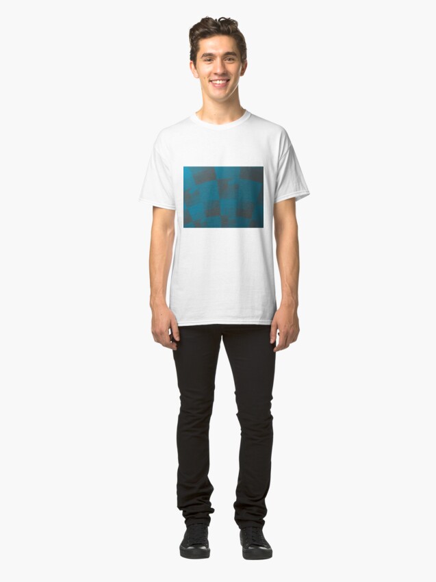 Alternate view of Squares Abstract Pattern Blue Classic T-Shirt