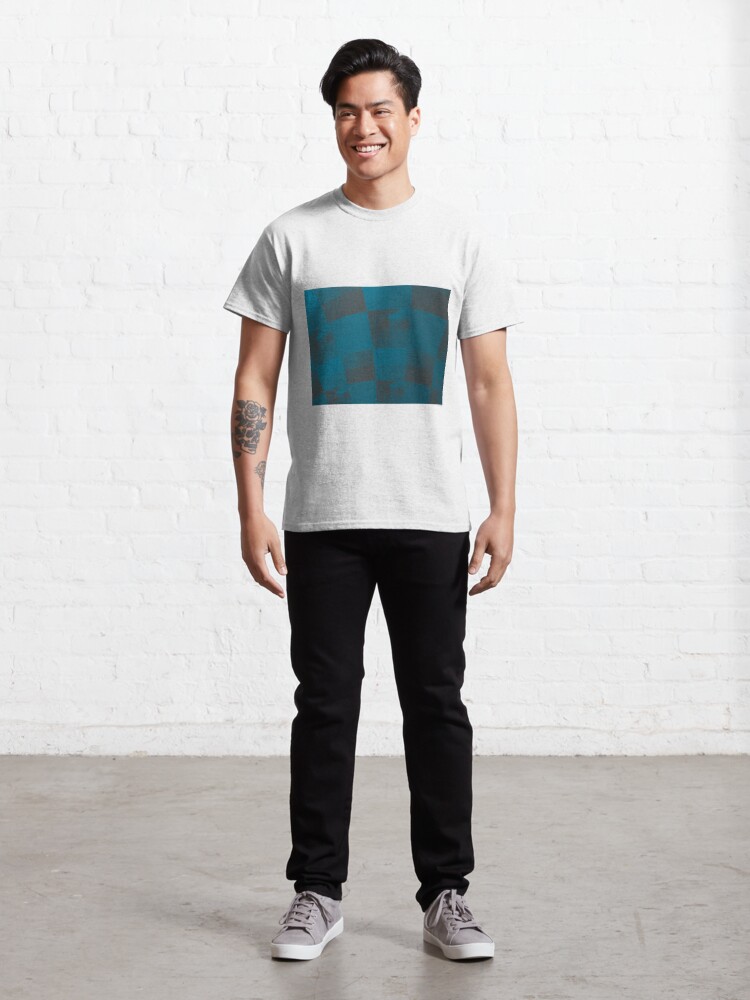 Alternate view of Squares Abstract Pattern Blue Classic T-Shirt