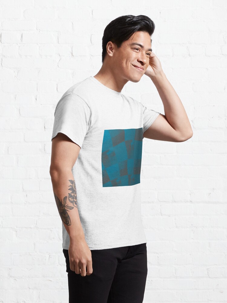 Alternate view of Squares Abstract Pattern Blue Classic T-Shirt