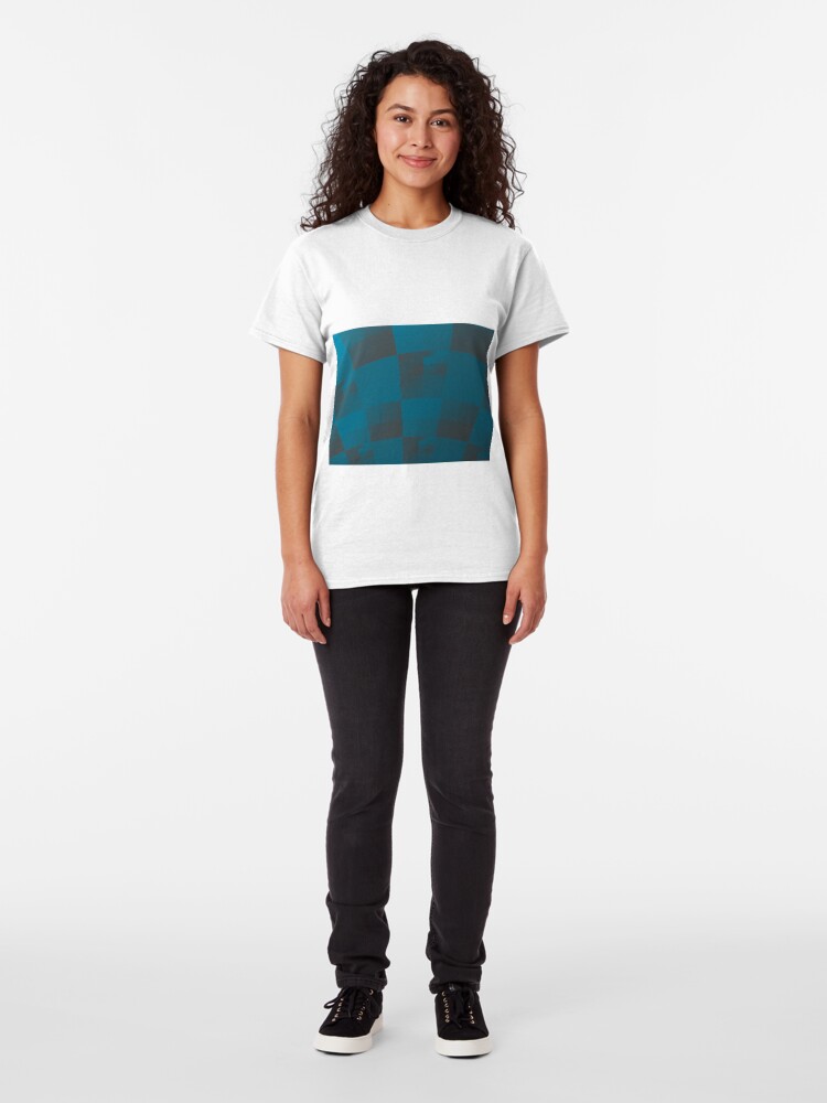 Alternate view of Squares Abstract Pattern Blue Classic T-Shirt