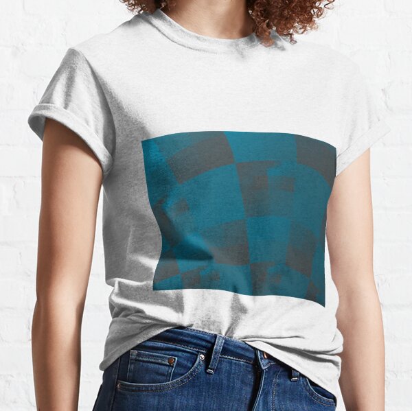 Squares Abstract Pattern Blue Classic T-Shirt