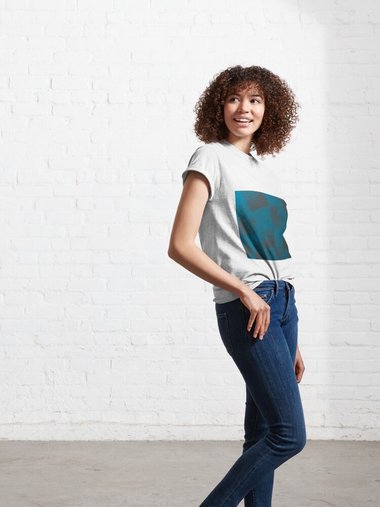 Alternate view of Squares Abstract Pattern Blue Classic T-Shirt