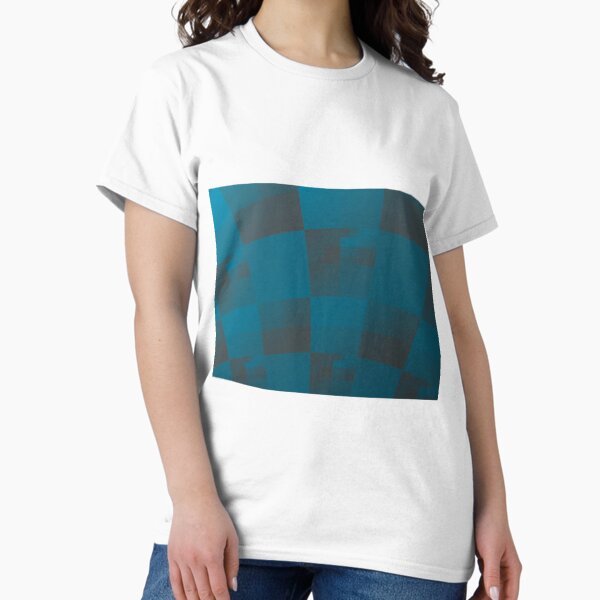 Squares Abstract Pattern Blue Classic T-Shirt