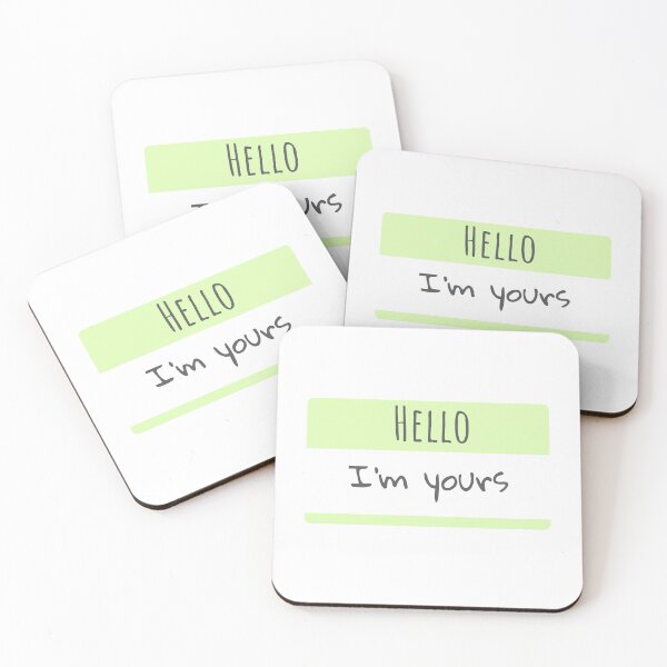 Item preview, Hello, I'm Yours, Retro Green Sticker slogan humour BoomBoomInk designed and sold by BoomBoomInk.