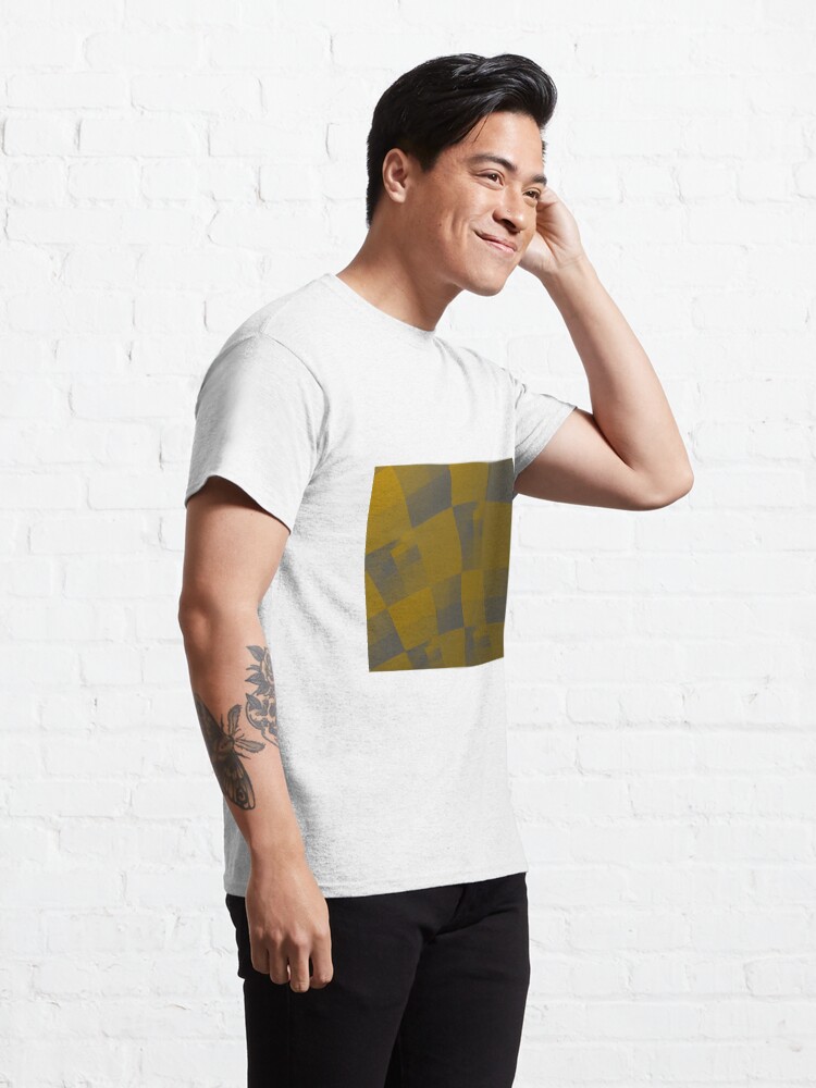 Alternate view of Squares Abstract Pattern Brown Classic T-Shirt