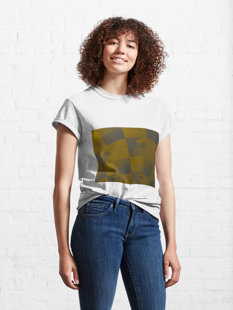 Alternate view of Squares Abstract Pattern Brown Classic T-Shirt