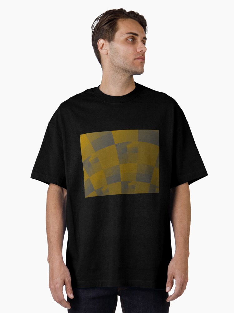 Thumbnail 1 of 7, Oversized T-Shirt, Squares Abstract Pattern Brown designed and sold by garretbohl.