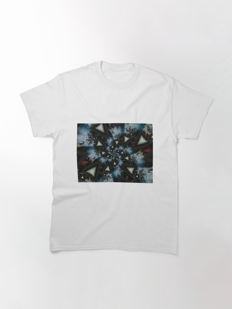 Thumbnail 3 of 7, Classic T-Shirt, Blue White Triangle Spiral designed and sold by garretbohl.