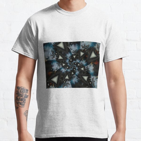 Blue White Triangle Spiral Classic T-Shirt