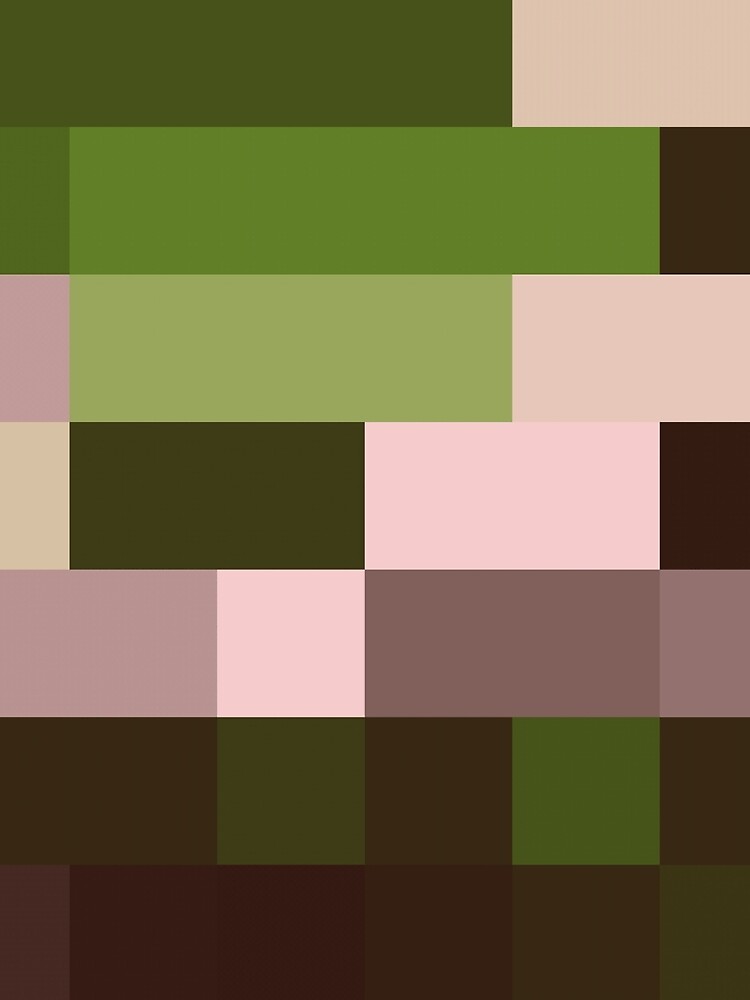 Checkered Pattern Green Brown Pink by garretbohl