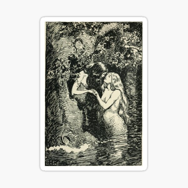 Item preview, "The Nymph Caught The Dryad In Her Arms" By H.R. Millar (1904) Sapphic Vintage Print designed and sold by TheVillageGay.