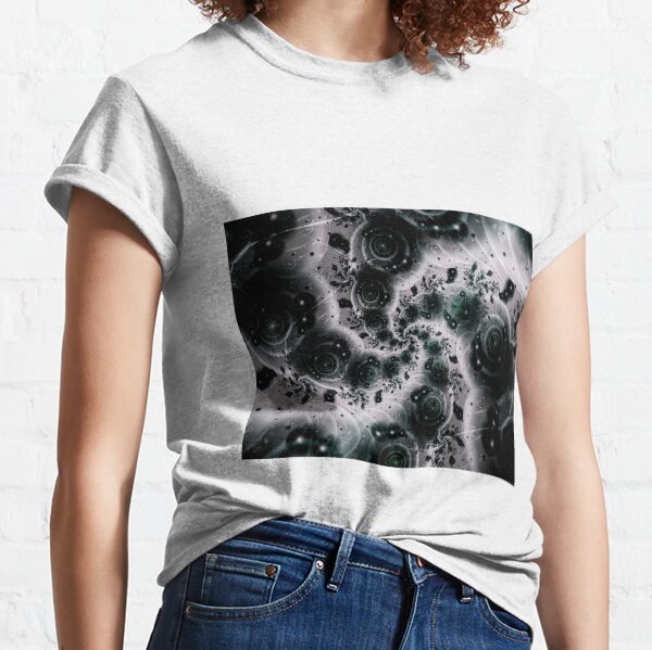 White Spiral Futuristic Art Classic T-Shirt