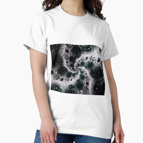 White Spiral Futuristic Art Classic T-Shirt