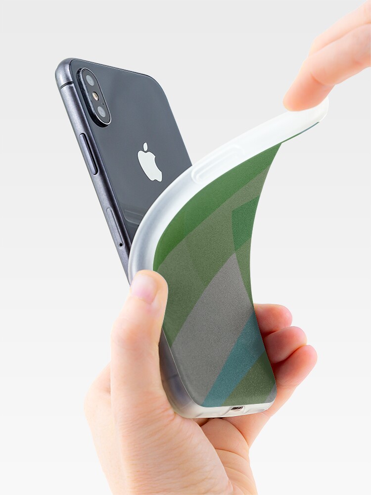 Alternate view of Leopard Zebra Pattern Green Blue Gray iPhone Case & Cover