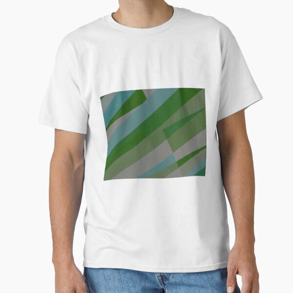 Leopard Zebra Pattern Green Blue Gray Classic T-Shirt
