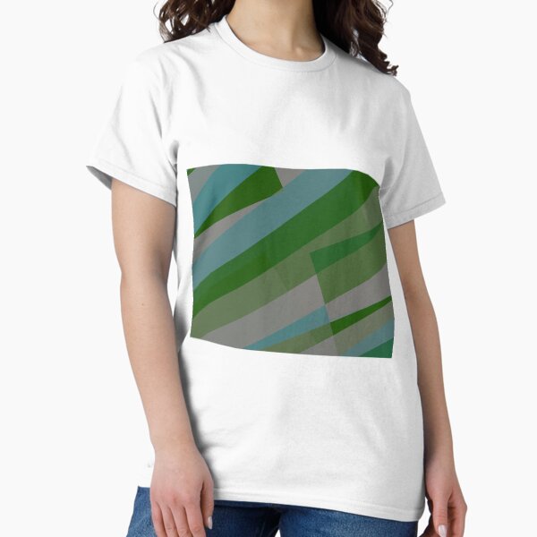 Leopard Zebra Pattern Green Blue Gray Classic T-Shirt
