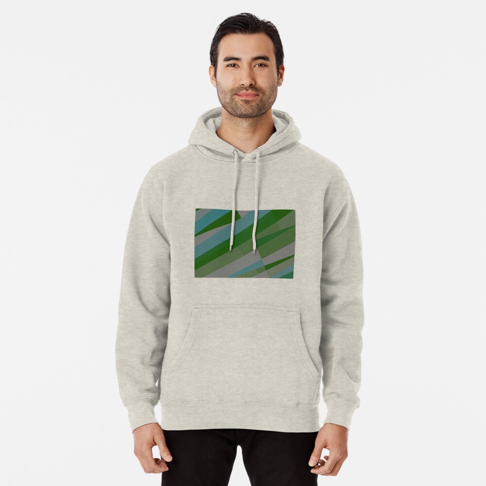Leopard Zebra Pattern Green Blue Gray Pullover Hoodie