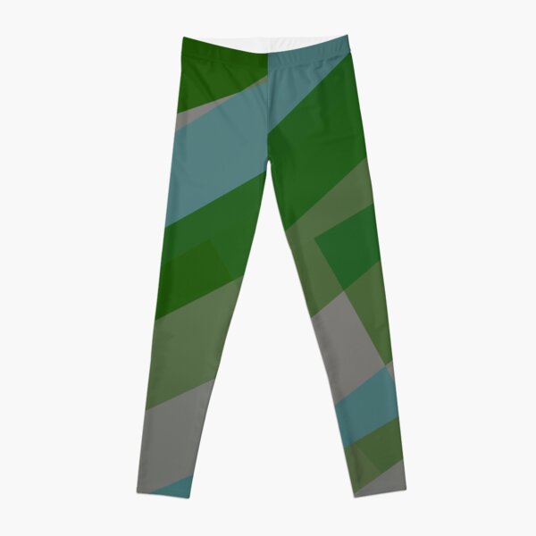 Leopard Zebra Pattern Green Blue Gray Leggings