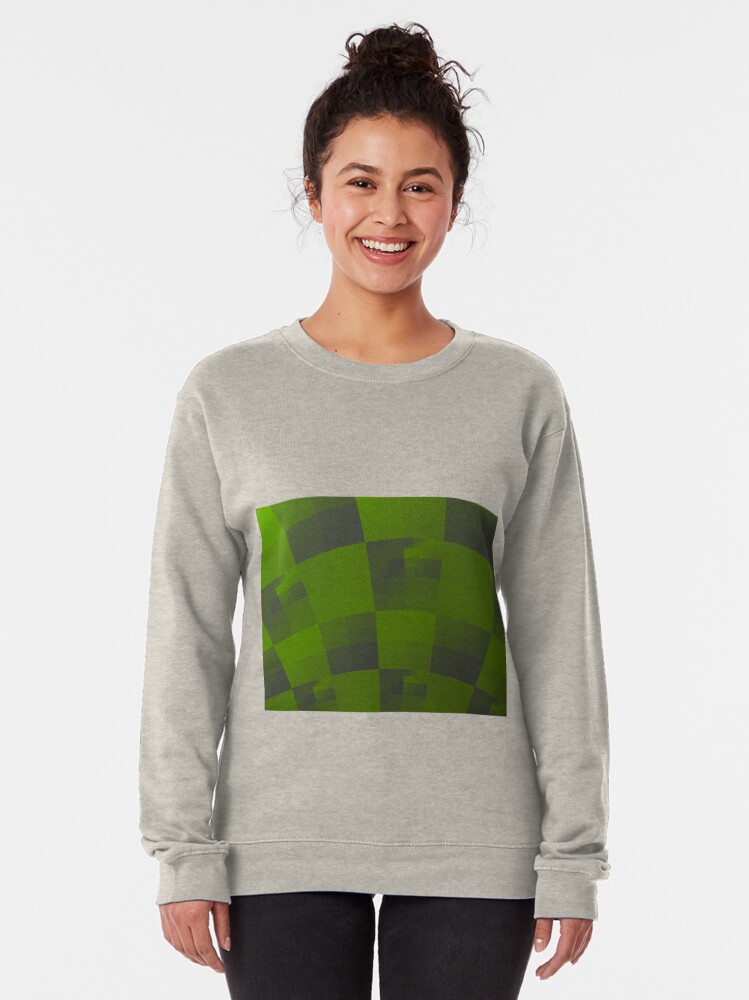 Alternate view of Green Squares Pattern Design Pullover Sweatshirt