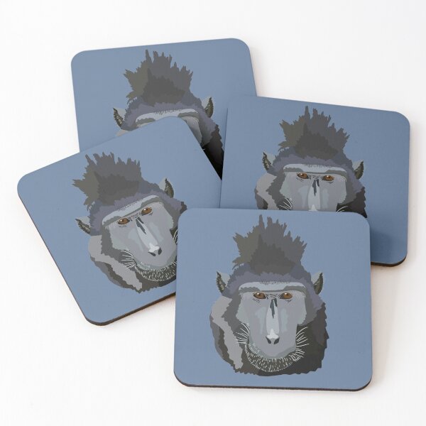 S is for Sulawesi macaque Coasters (Set of 4)