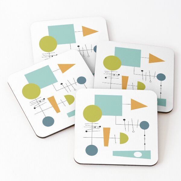 Item preview, Retro Flowchart Mid Century Modern Colorful Shapes and Lines designed and sold by Orchard Berry.