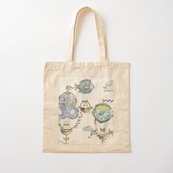 Sea Creature Hot Air Balloons Cotton Tote Bag