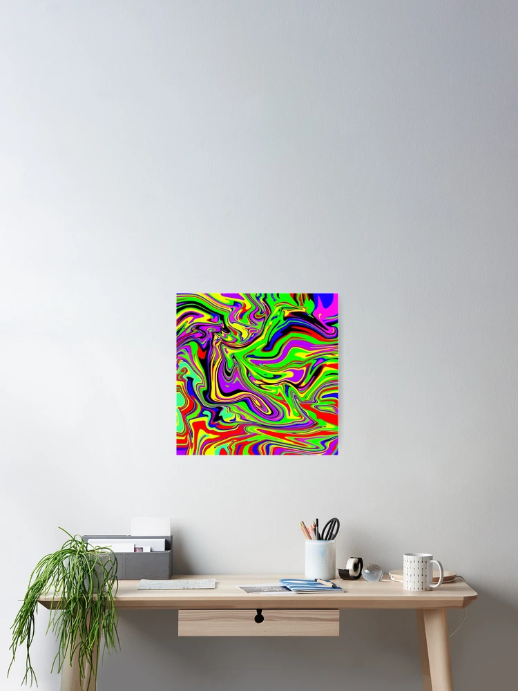 Thumbnail 2 of 3, Poster, Colorful Psychedelic Swirly Pattern designed and sold by DesignCodeStore.