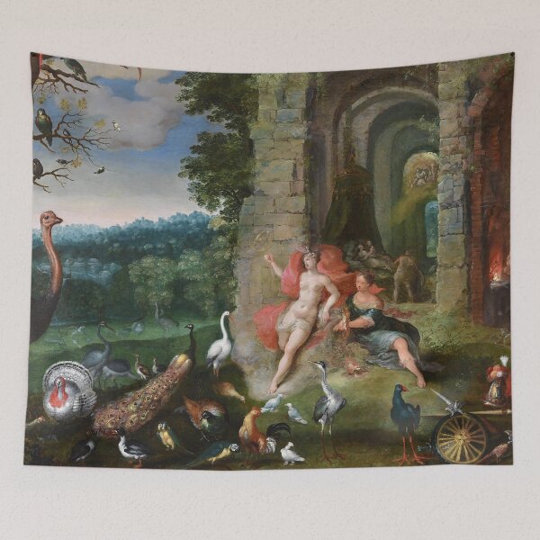 Item preview, Ruins, maidens and animals classic Vintage oil painting designed and sold by Vintage Designs +.