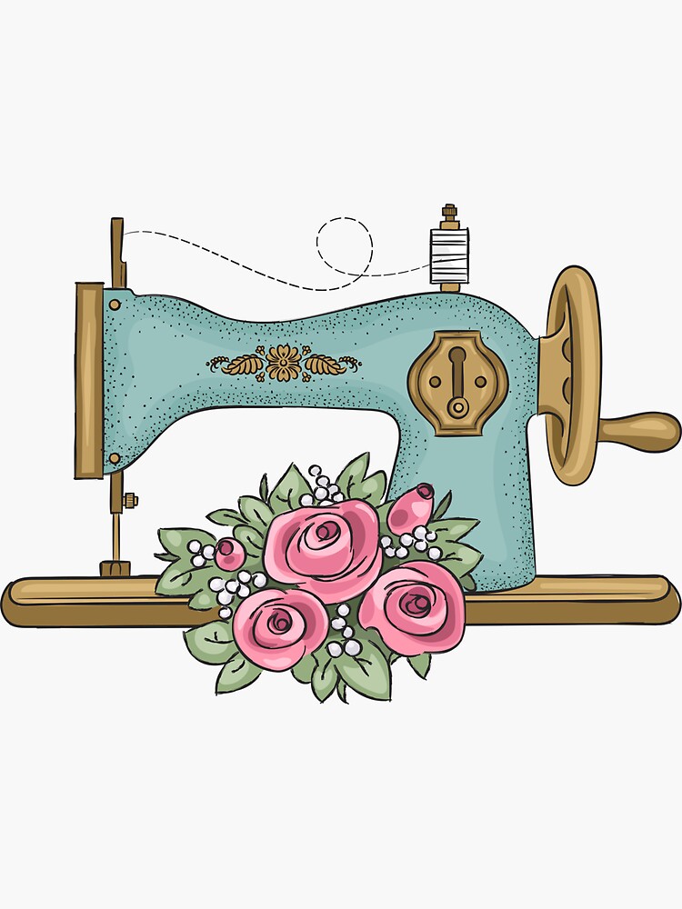 Vintage Sewing Machine Sticker by YumeeCraft