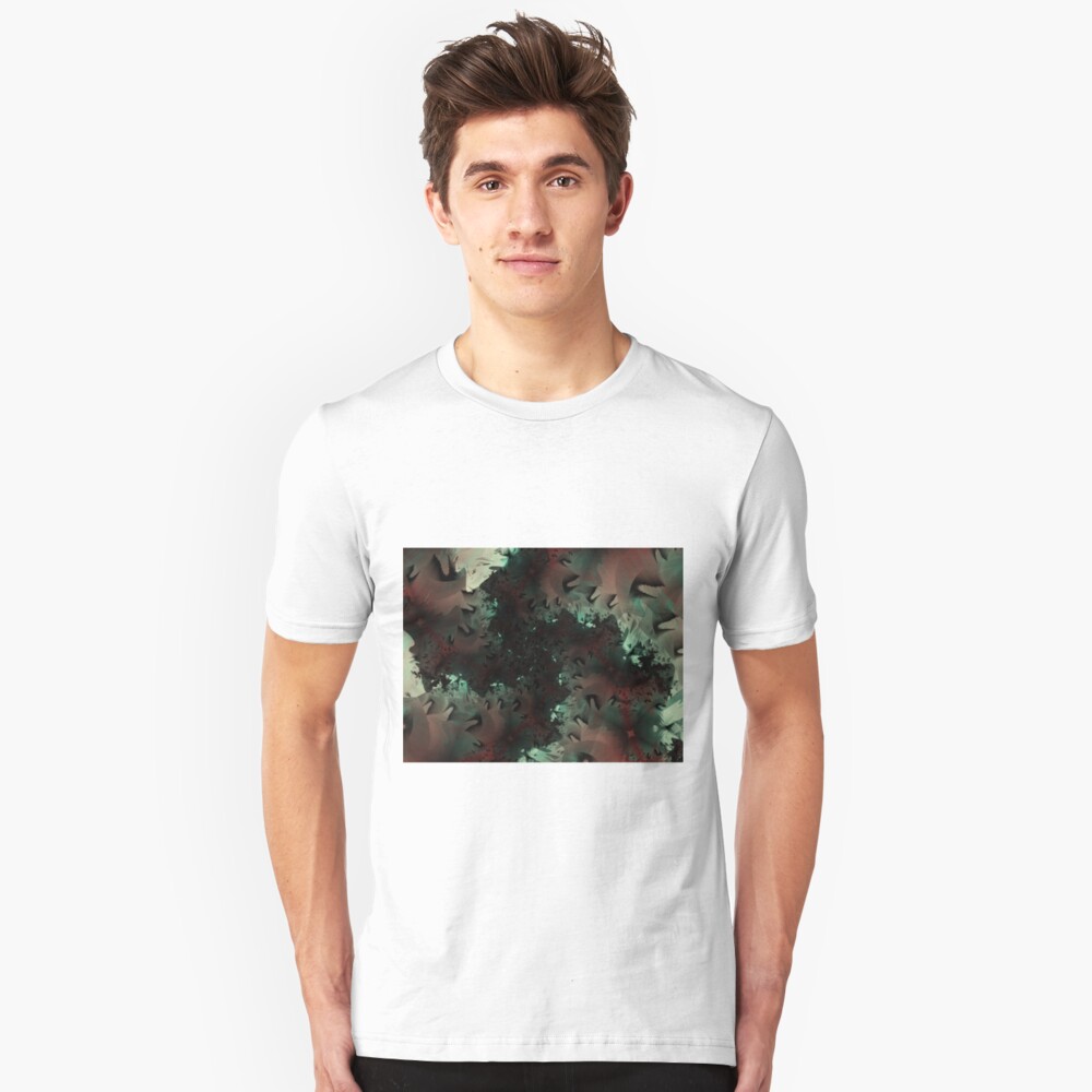 Red Green Snowflake Abstract Design Slim Fit T-Shirt