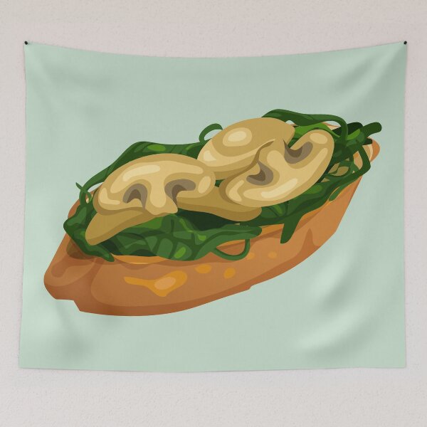 Item preview, Spinach and Mushroom Bruschetta designed and sold by Alicia Chee.