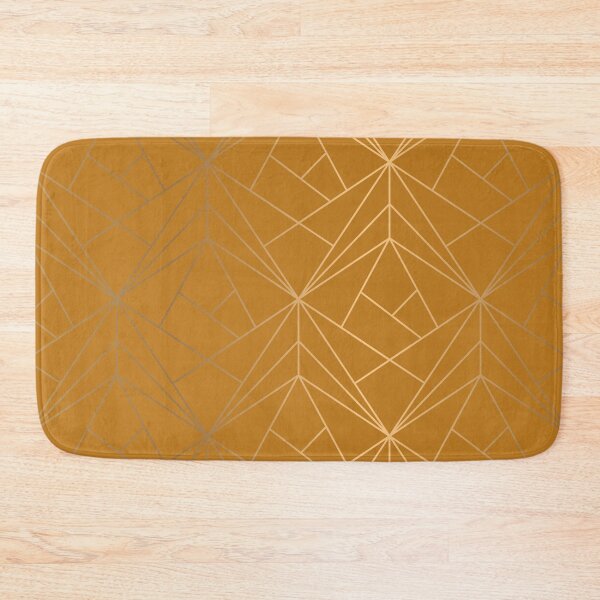 Item preview, Cinnamon Brown Geometric Gold Pattern With Gold Shimmer designed and sold by Vic Torys ☆.
