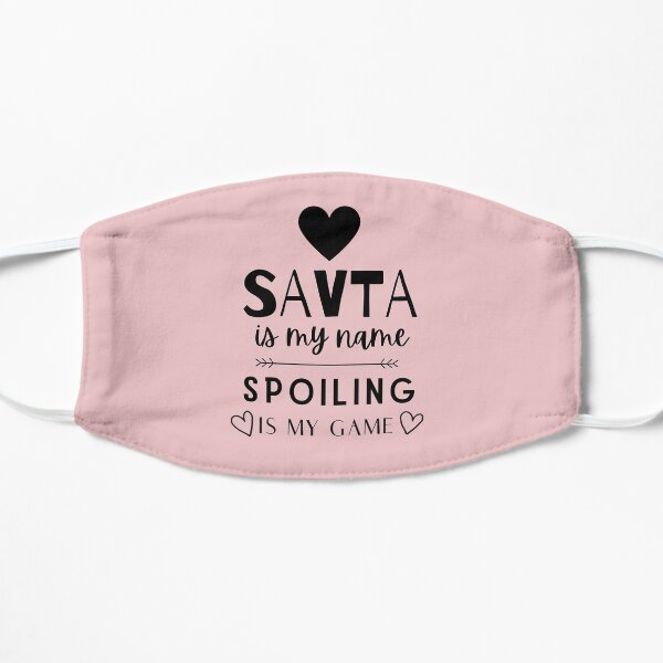 Savta Is My Name Spoiling Is My Game Funny Hebrew Grandmother Gift Flat Mask
