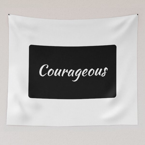 Item preview, Courageous Text Typography Landscape Black Rectangle designed and sold by leomooncreates.