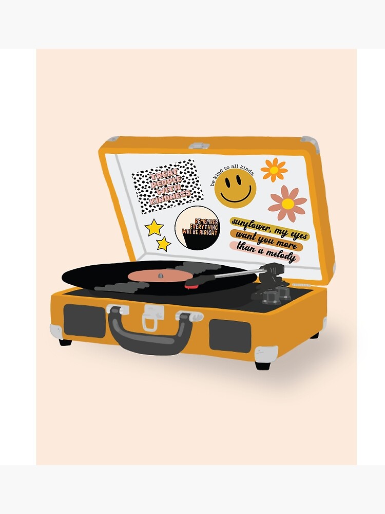 Aesthetic Record player with stickers Poster for Sale by Lexyjones22