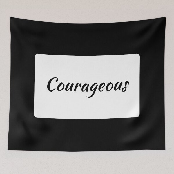Item preview, Courageous Text Typography Landscape White Rectangle designed and sold by leomooncreates.