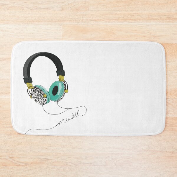 Item preview, Funky headphones with aqua blue ear muffs and black and white leopard print designs on the outside designed and sold by Fruit-Tee.