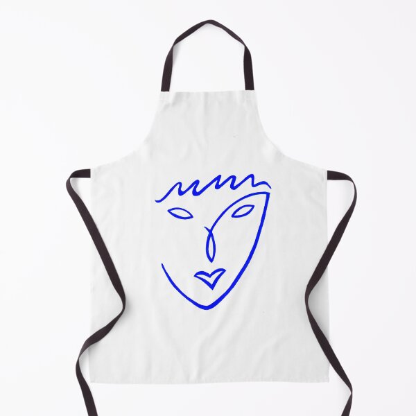 Item preview, Simple Abstract Painted Line Sketch of Face in Blue - Stylised Face designed and sold by Roro-WB.