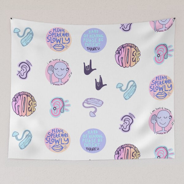 Item preview, Hearing Impaired, Hard Of Hearing, Deaf Culture Pastel Sticker Pack And Pattern designed and sold by illhustration.