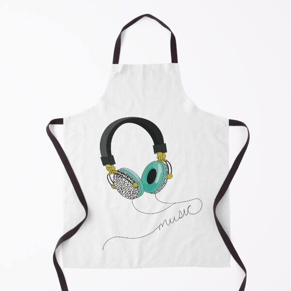 Item preview, Funky headphones with aqua blue ear muffs and black and white leopard print designs on the outside designed and sold by Fruit-Tee.