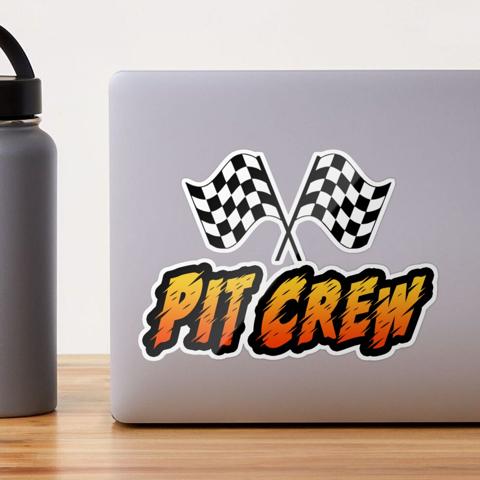 Personalized Pit Crew Checkered Flag Water Bottle