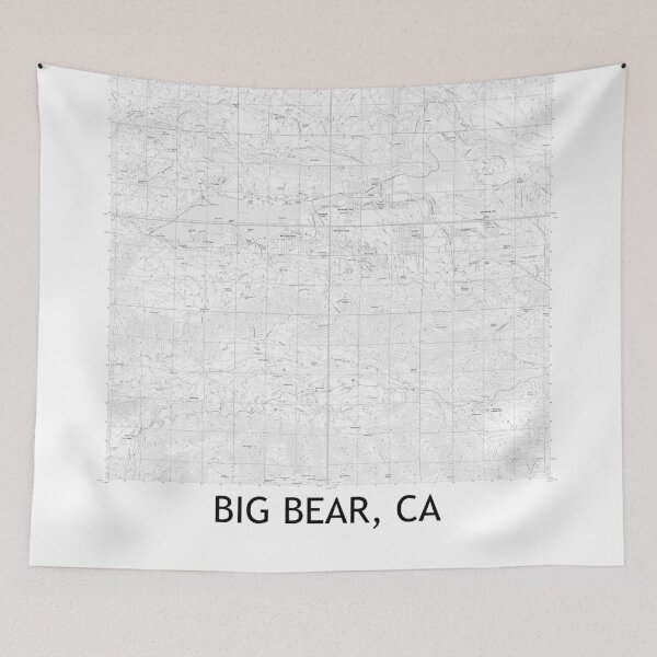 Item preview, Big Bear, CA Quad Topographical Map Black & White designed and sold by PGHPhotoCo.