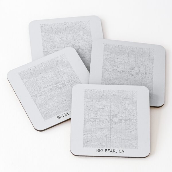 Item preview, Big Bear, CA Quad Topographical Map Grey designed and sold by PGHPhotoCo.